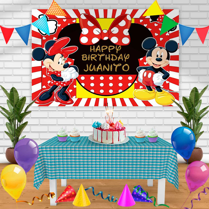 Micky Mouse Kp Birthday Banner Personalized Party Backdrop Decoration