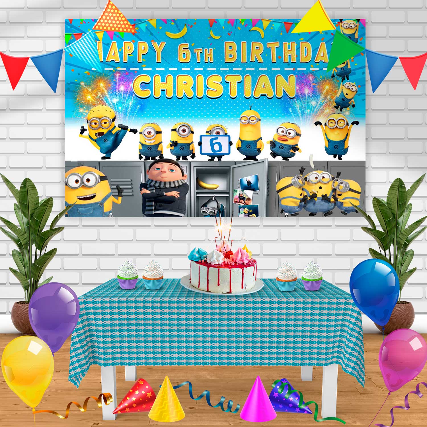 Minions Birthday Banner Personalized Party Backdrop Decoration – Edible ...