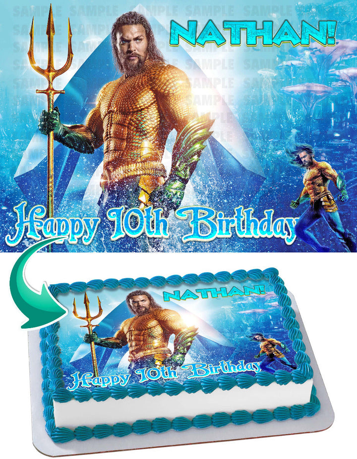 Aquaman Jason Momoa Edible Cake Toppers