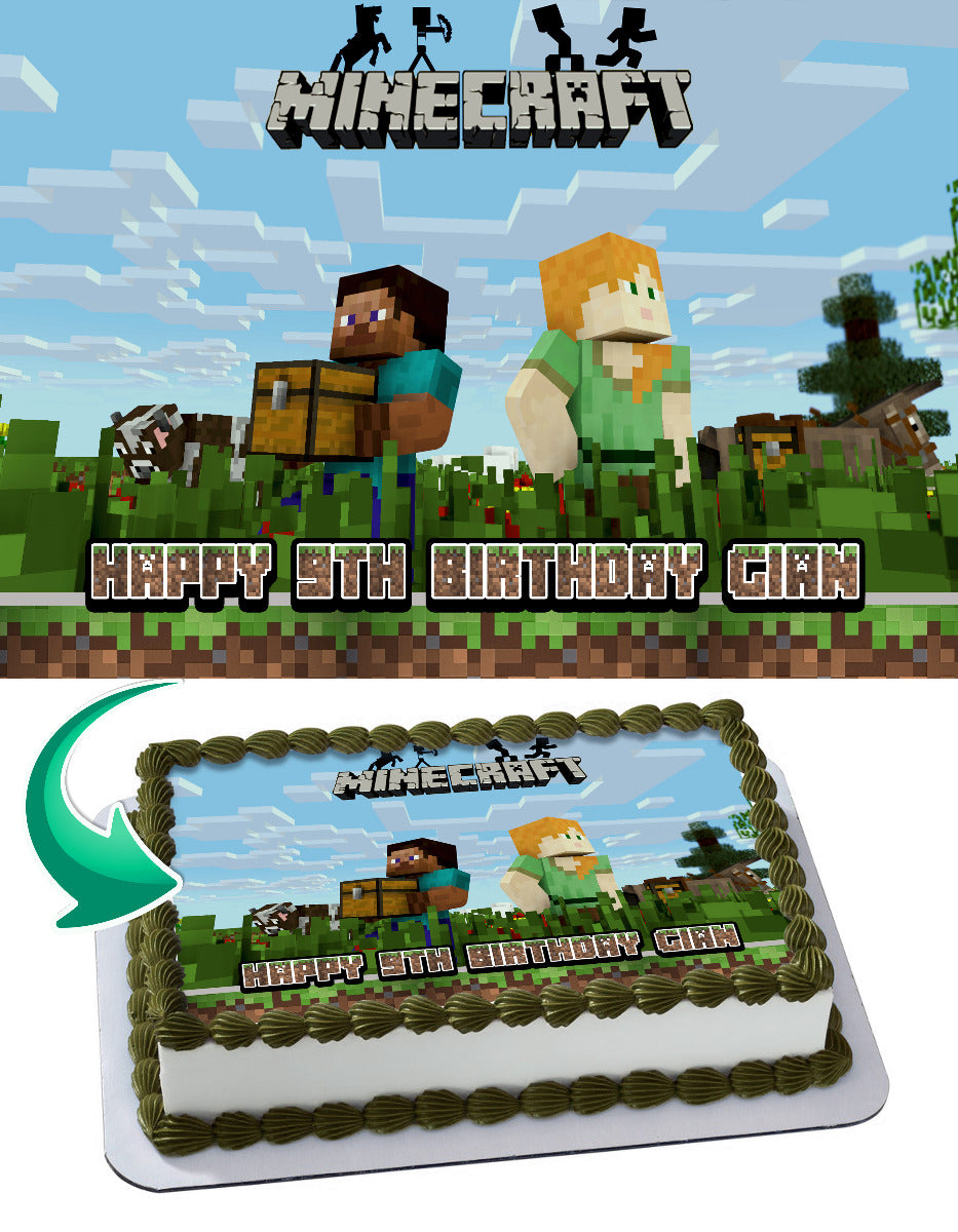 Minecraft 2 Edible Cake Toppers – Ediblecaketopper