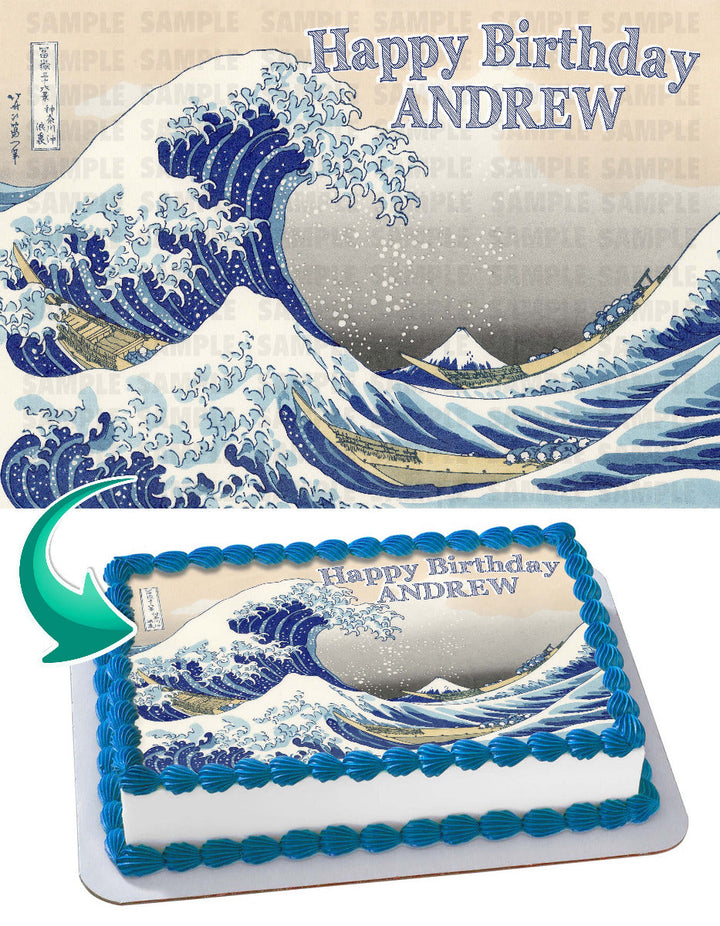 The Great Wave off Kanagawa Edible Cake Toppers