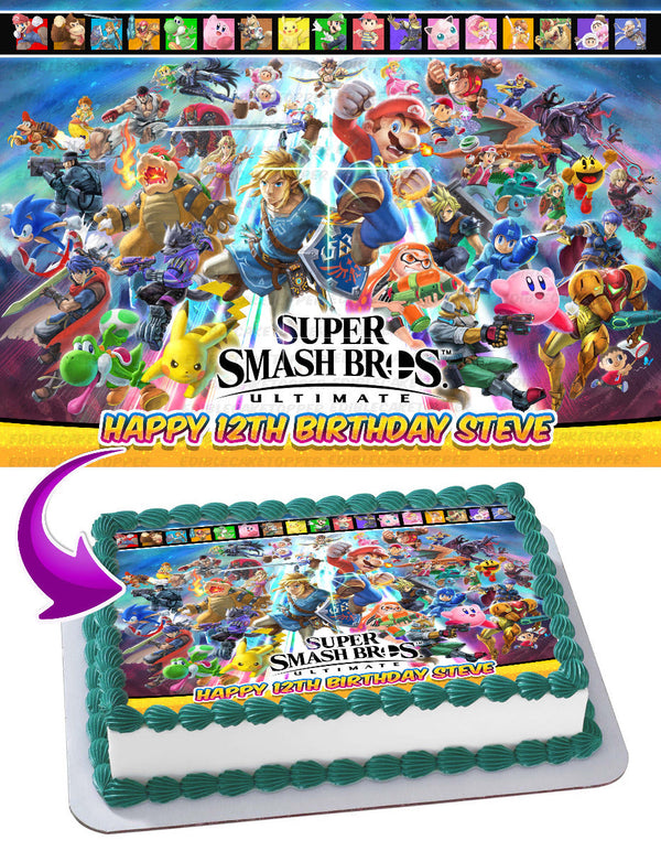 Super Smash Bros Ultimate Edible Cake Toppers