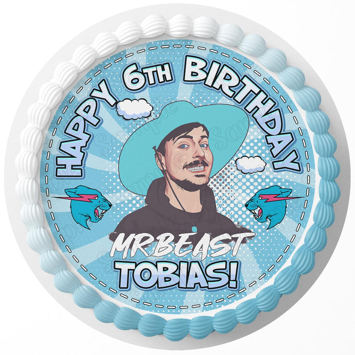 MrBeast Mr Beast Youtuber Edible Cake Toppers Round