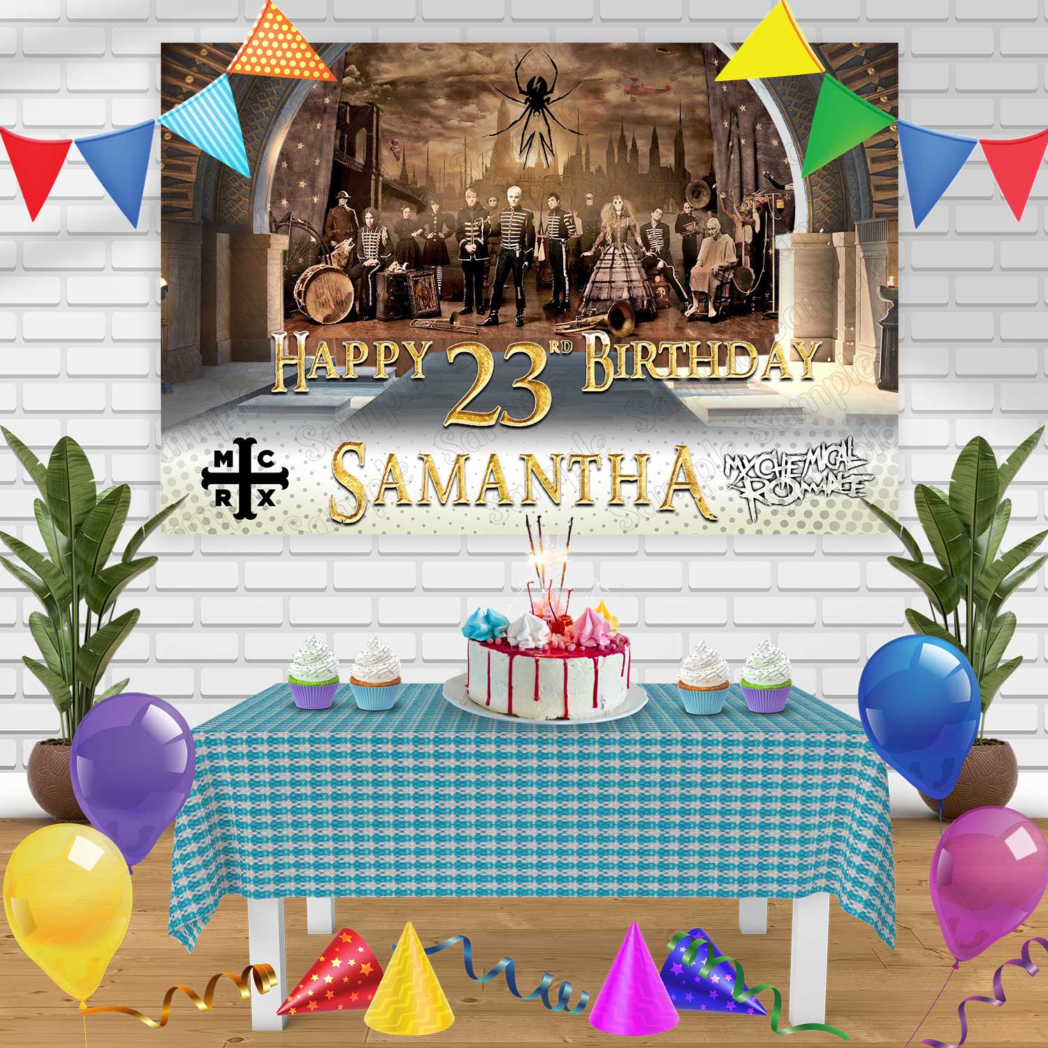 My Chemical Romance Birthday Banner Personalized Party Backdrop Decora ...