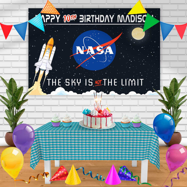 Nasa 2 Birthday Banner Personalized Party Backdrop Decoration