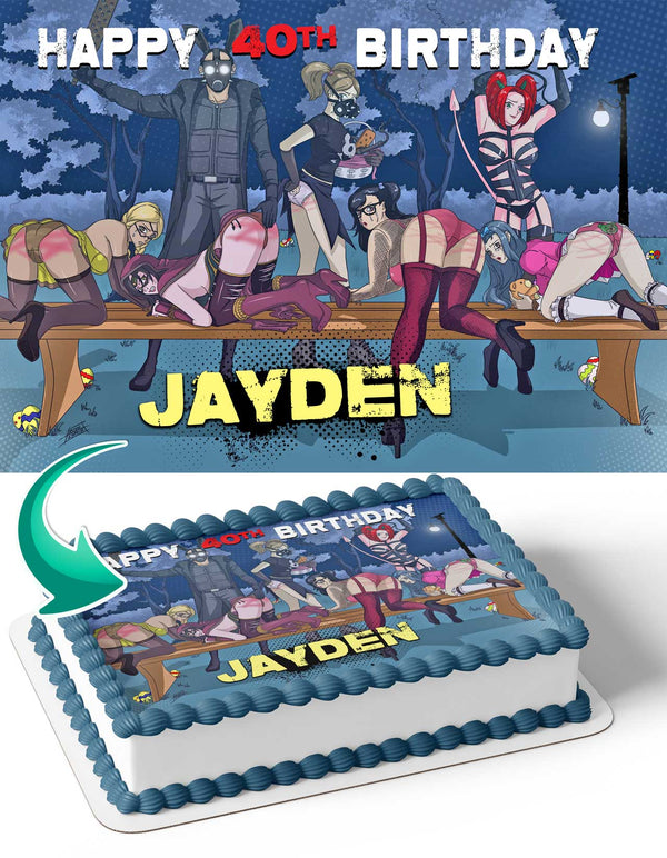 Naughty Birthday Boy Girl Bachelorette Erotic Adult Sexy Funny Edible Cake Toppers