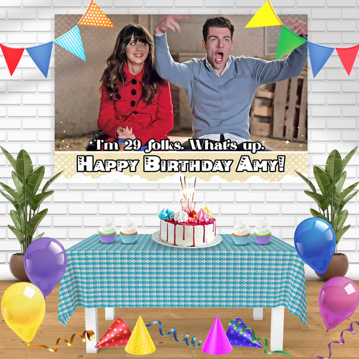 New Girl 29 TWENTY NINE Schmidt Jessica Day Bn Birthday Banner Personalized Party Backdrop Decoration