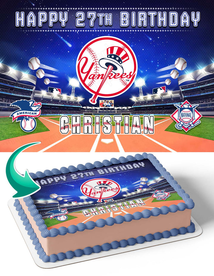 New York Yankees Baseball Edible Cake Toppers