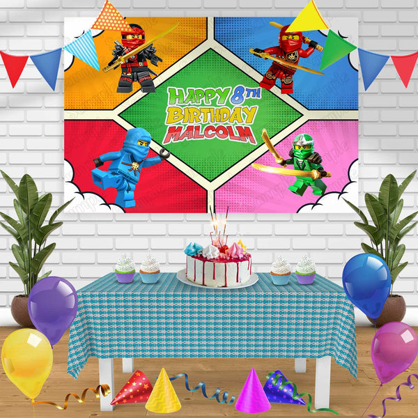 Ninjago Crew Birthday Banner Personalized Party Backdrop Decoration