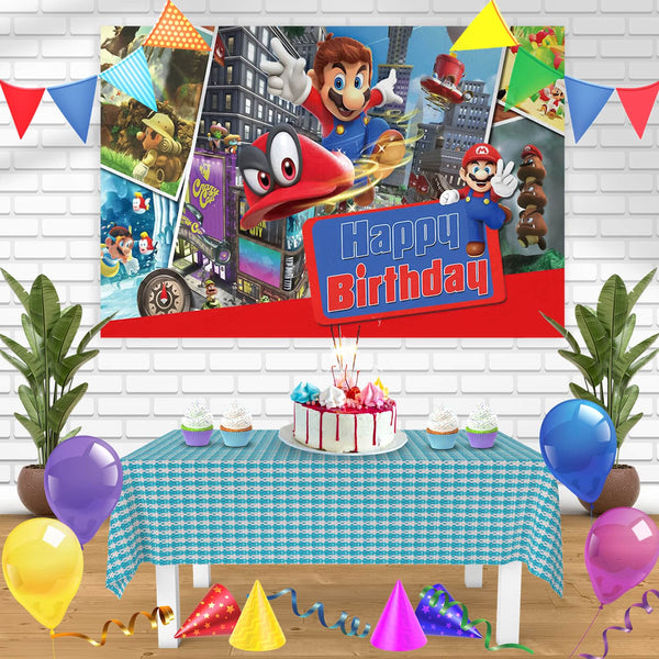 Nintendo Mario Bros CB Bn Birthday Banner Personalized Party Backdrop Decoration