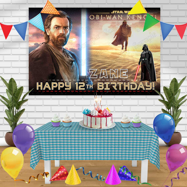 ObiWan Kenobi Birthday Banner Personalized Party Backdrop Decoration