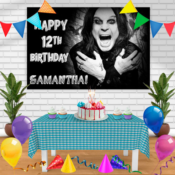 OZZY Birthday Banner Personalized Party Backdrop Decoration