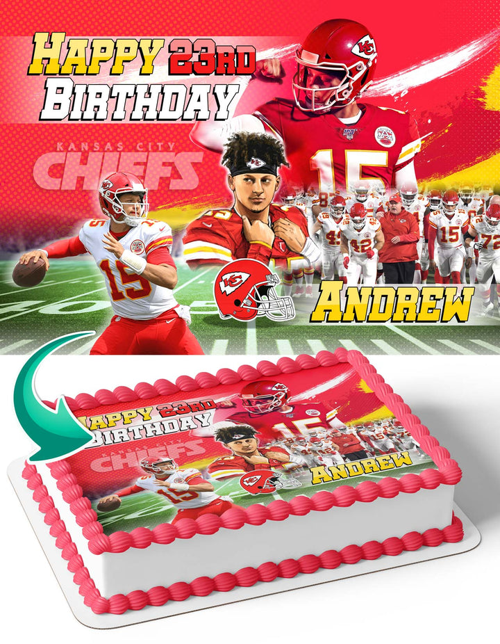 Patrick Mahomes Kansas City Chiefs Edible Cake Toppers