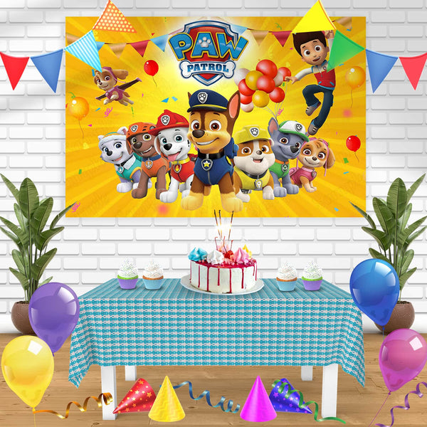 PAW Patrol YB Bn Birthday Banner Personalized Party Backdrop Decoration