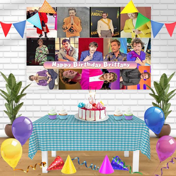 Pedro Pascal PP Bn Birthday Banner Personalized Party Backdrop Decoration