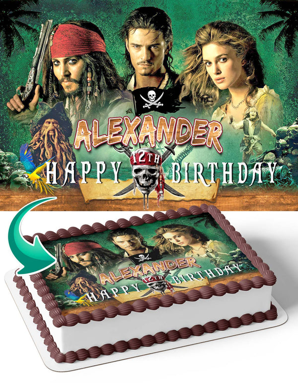 Pirates of the Caribbean Dead Mans Chest Edible Cake Toppers