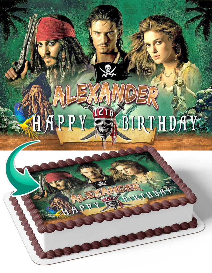 Pirates of the Caribbean Dead Mans Chest Edible Cake Toppers