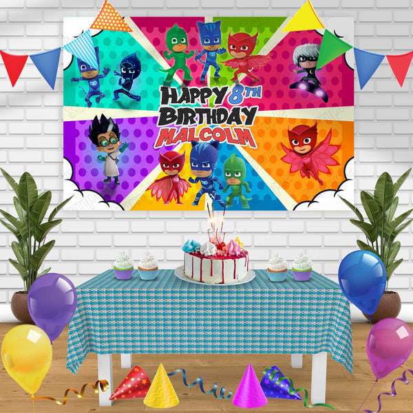 PJ Masks Kids Amazing Friends Birthday Banner Personalized Party Backdrop Decoration