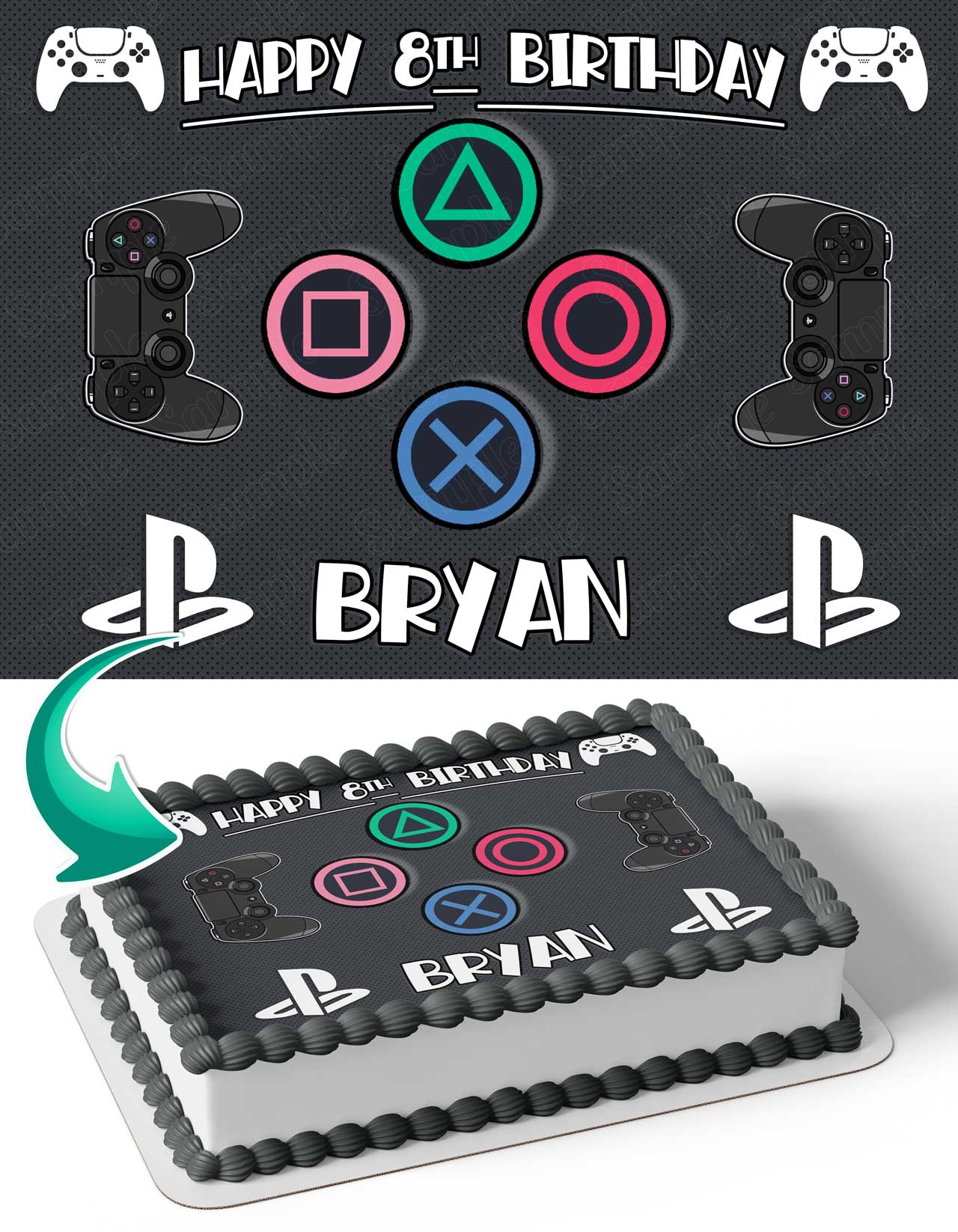 Topper Ps5 Playstation Video Game Edible Cake Toppers – Ediblecaketopper