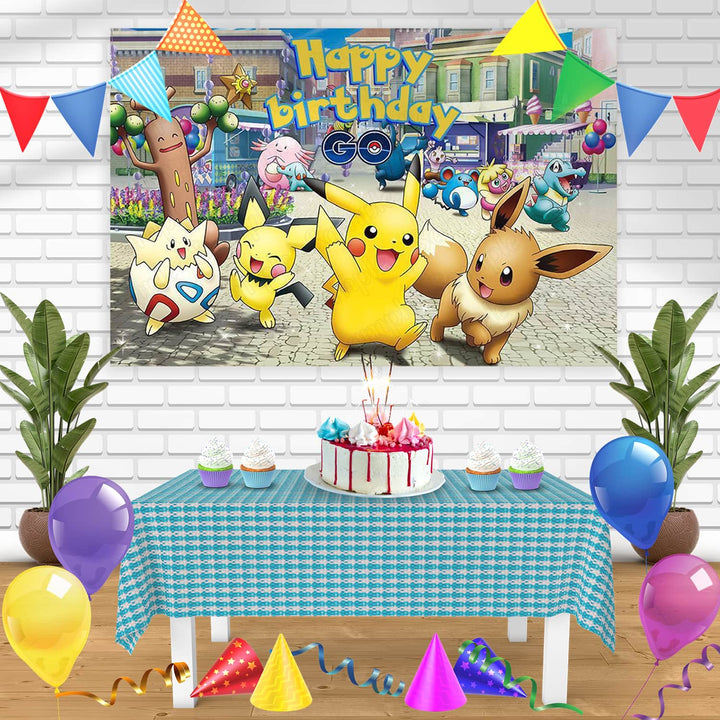 Pokemon Go Game Bn Birthday Banner Personalized Party Backdrop Decoration