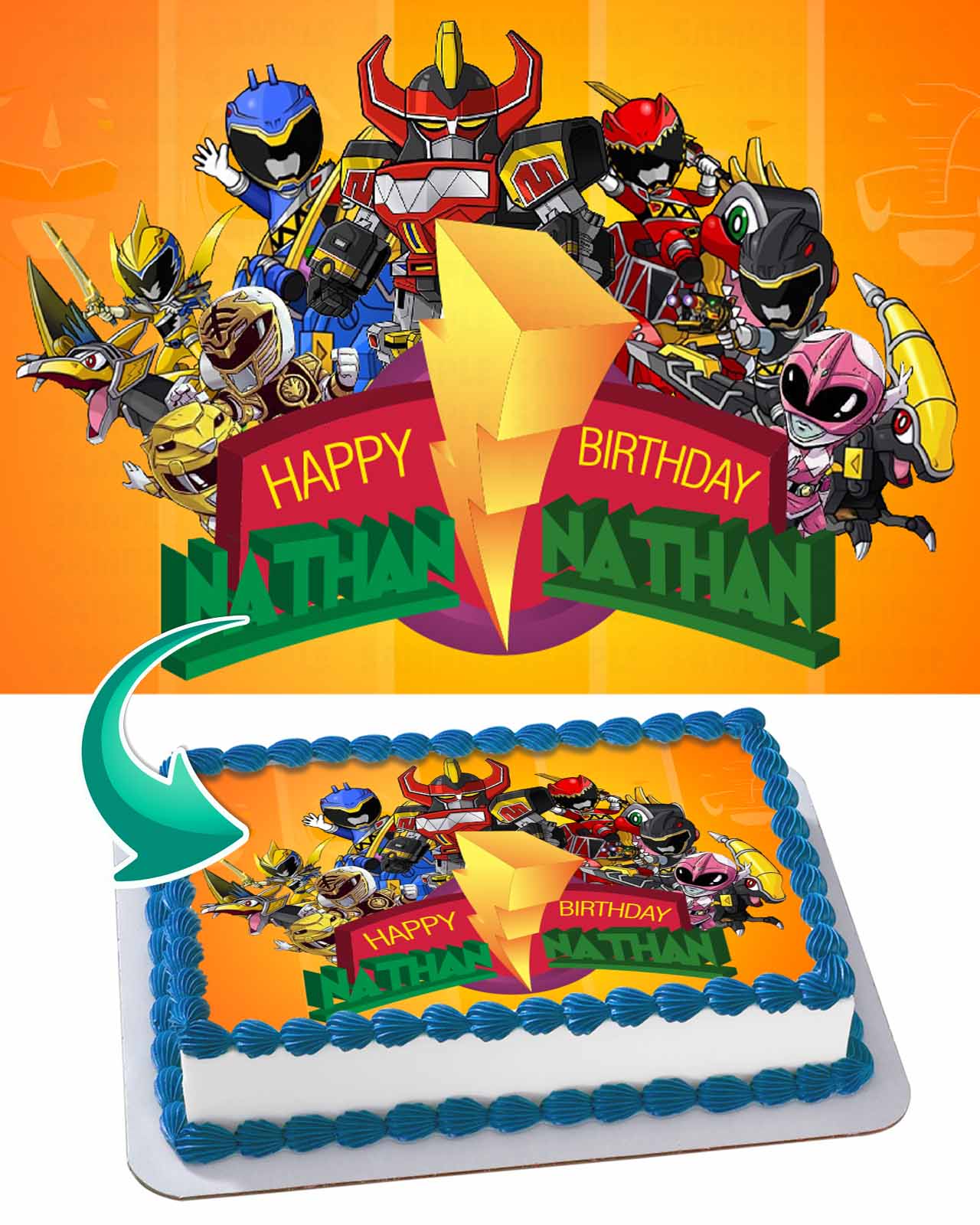 Stop Power Ranger Cake Power Ranger Edible Cake Toppers – Ediblecaketopper