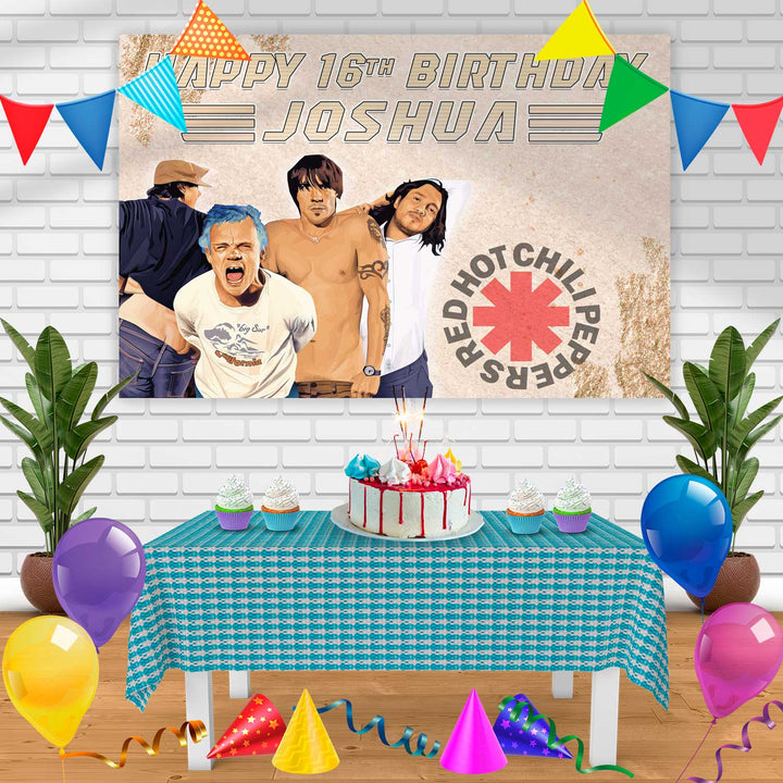 Red Hot Chili Peppers Birthday Banner Personalized Party Backdrop Decoration