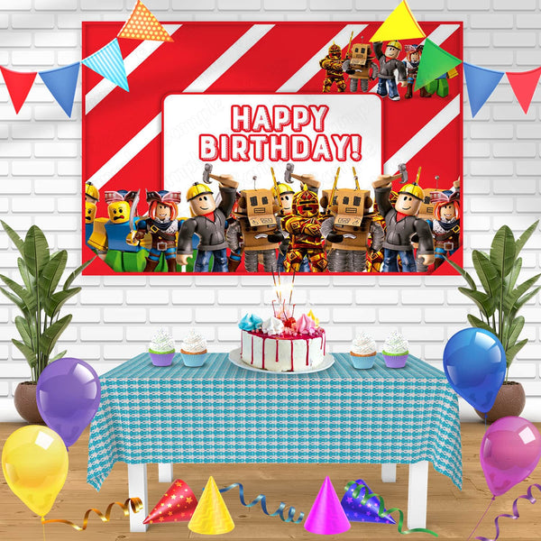 Roblox Game RB Bn Birthday Banner Personalized Party Backdrop Decoration