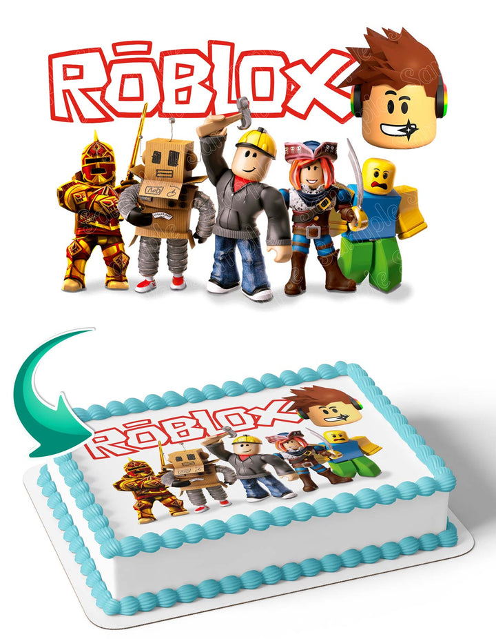 Roblox Logo Cake Deco Wrap Edible Cake Toppers