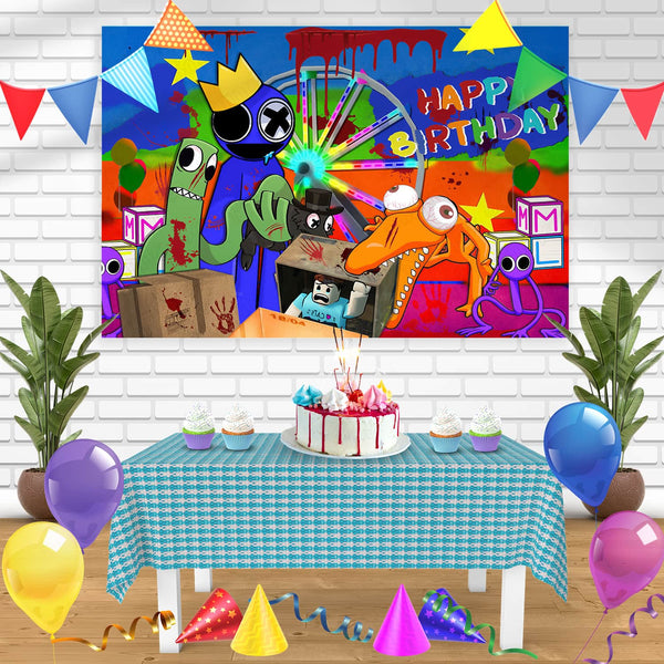 Roblox Rainbow Friends BR Bn Birthday Banner Personalized Party Backdrop Decoration