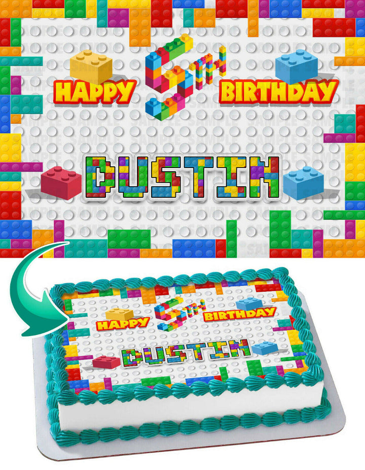 Lego Building Block Base Edible Cake Toppers