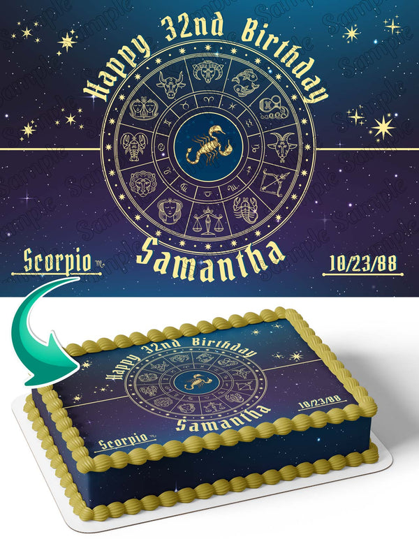 Scorpio Horoscope Astrology Zodiac Edible Cake Toppers