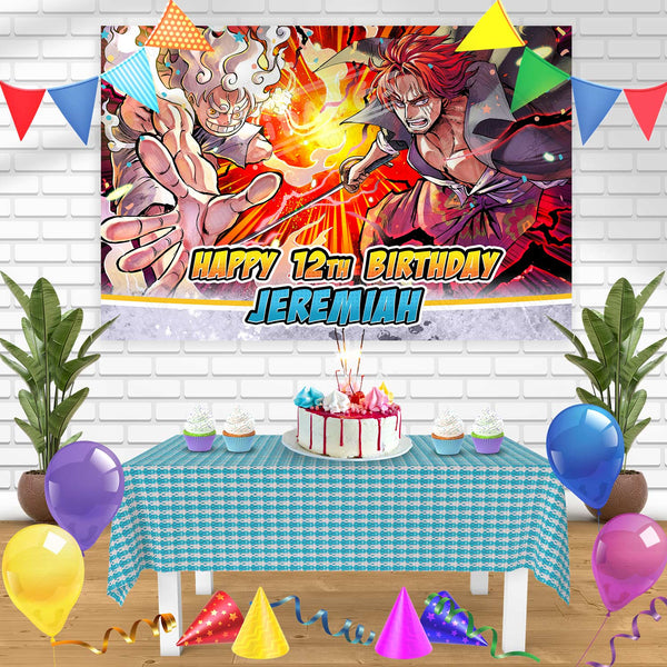 Shanks Monkey D Luffy Gear 5 One Piece Bn Birthday Banner Personalized Party Backdrop Decoration