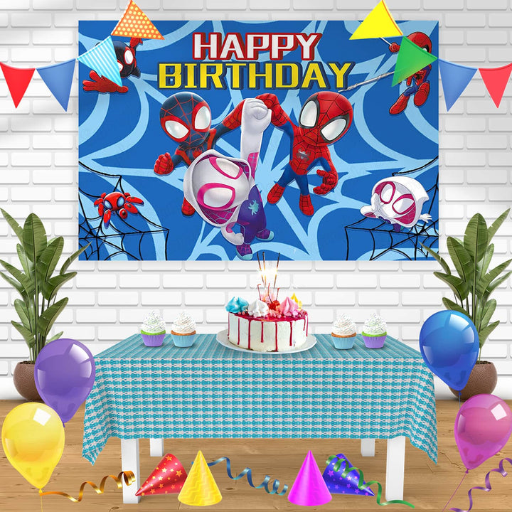 Spidey and His Amazing Friends BB Bn Birthday Banner Personalized Party Backdrop Decoration