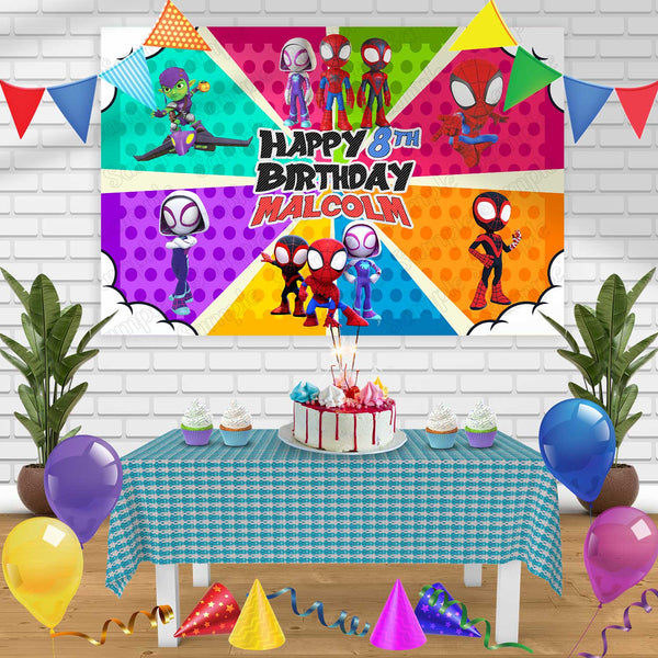 Spidey Spiderman Color Kids Amazing Friends Birthday Banner Personalized Party Backdrop Decoration