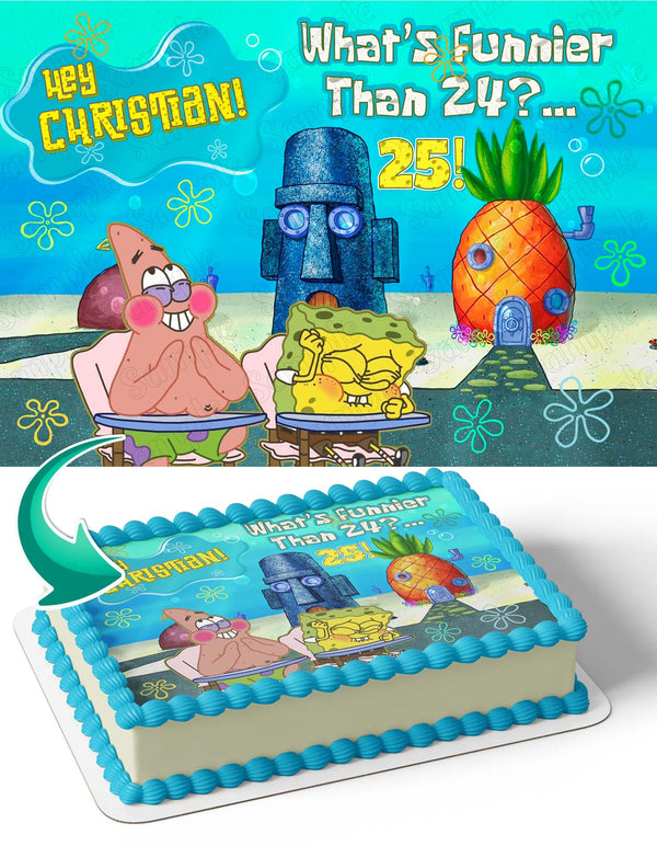 SpongeBob Whats Funnier Than 25 Meme Edible Cake Toppers