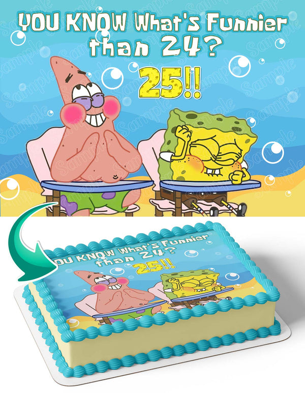 Spongebob Patrick Whats Funnier than 24 25 RG Edible Cake Toppers