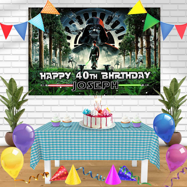 STAR WARS Episode VIReturn of the Jedi 40th Anniversary Bn Birthday Banner Personalized Party Backdrop Decoration