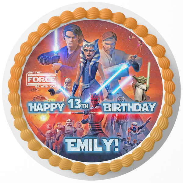 Star Wars Jedi Edible Cake Toppers Round