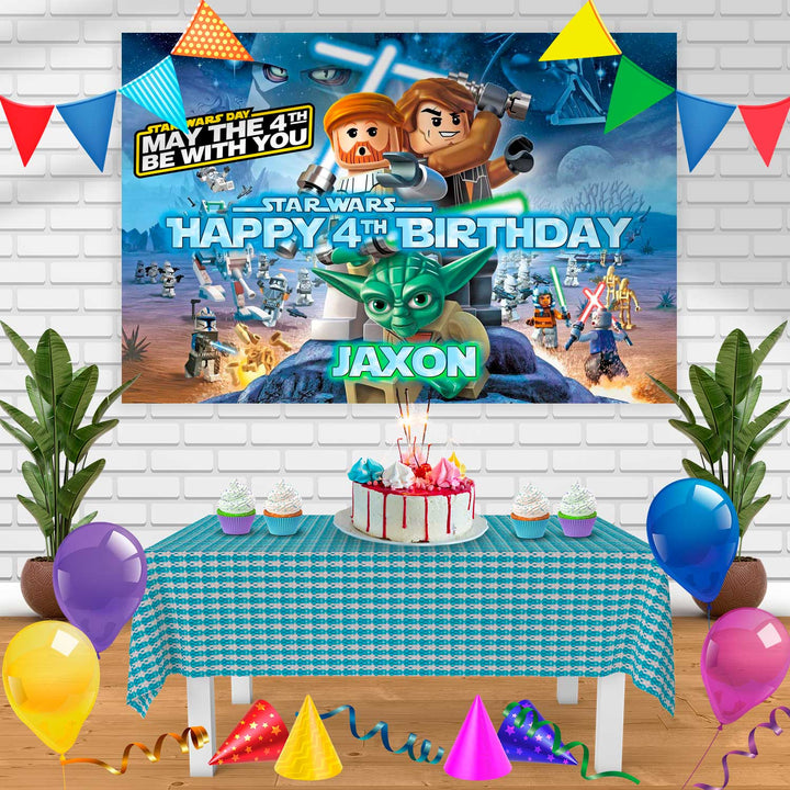STARWARS4 Birthday Banner Personalized Party Backdrop Decoration