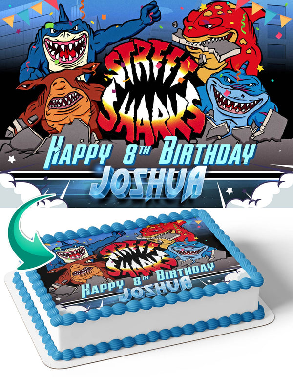 Street Sharks Edible Cake Toppers