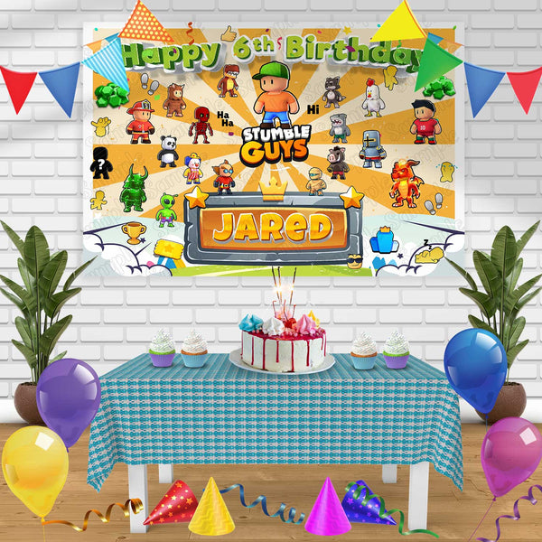 Stumble Guys Birthday Banner Personalized Party Backdrop Decoration