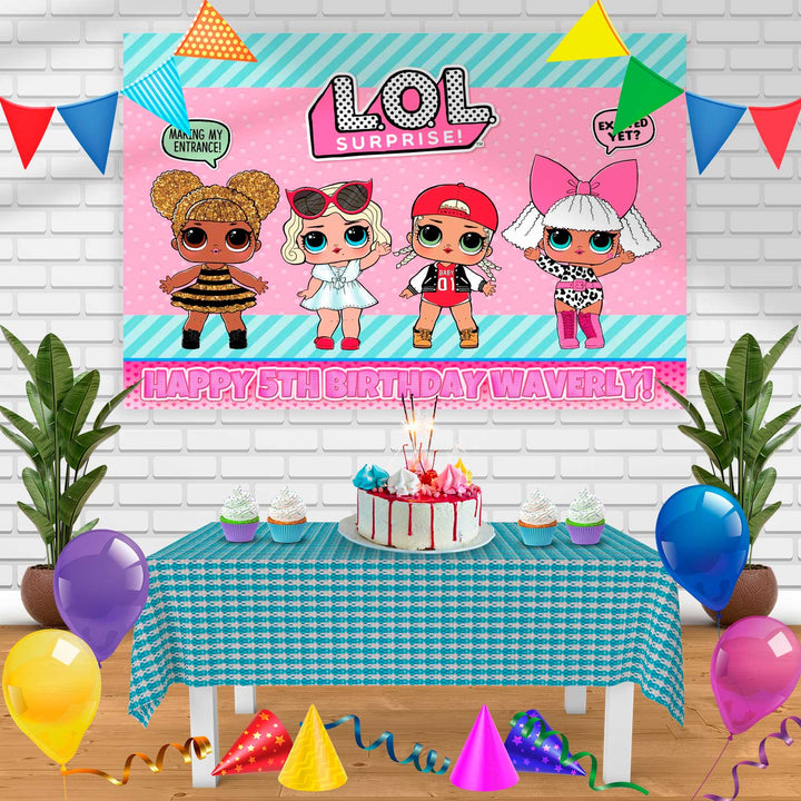 Surprise lol dolls Birthday Banner Personalized Party Backdrop Decoration