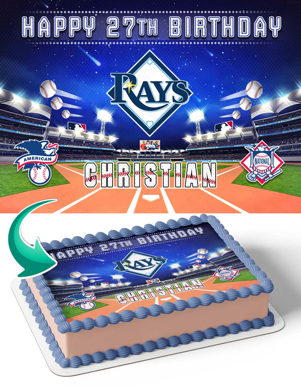 Tampa Bay Rays Baseball Edible Cake Toppers