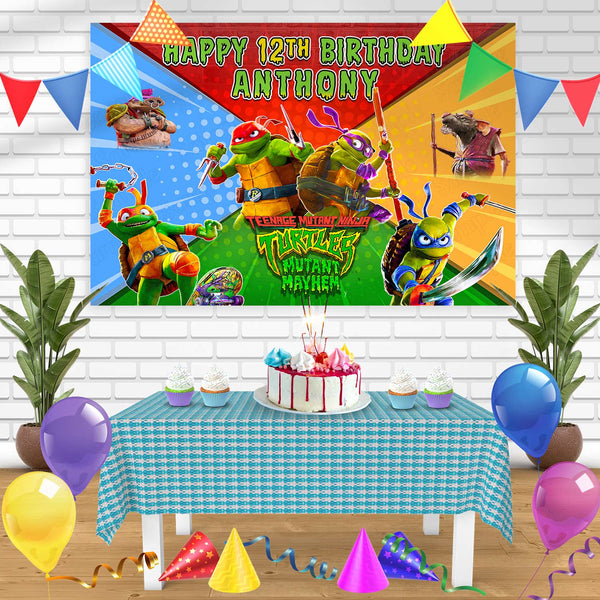 Teenage Mutant Ninja Turtles Mayhem 2023 Bn Birthday Banner Personalized Party Backdrop Decoration