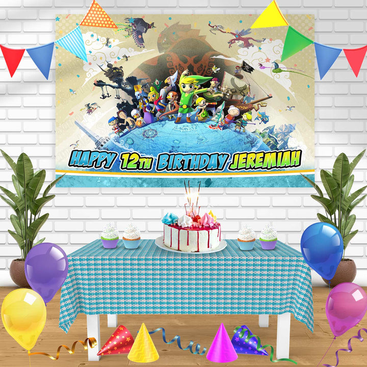 The Legend of Zelda The Wind Waker Bn Birthday Banner Personalized Party Backdrop Decoration