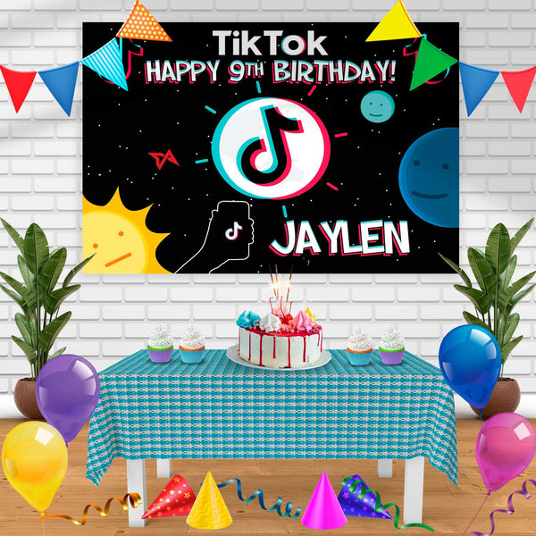 TIKTOK Birthday Banner Personalized Party Backdrop Decoration