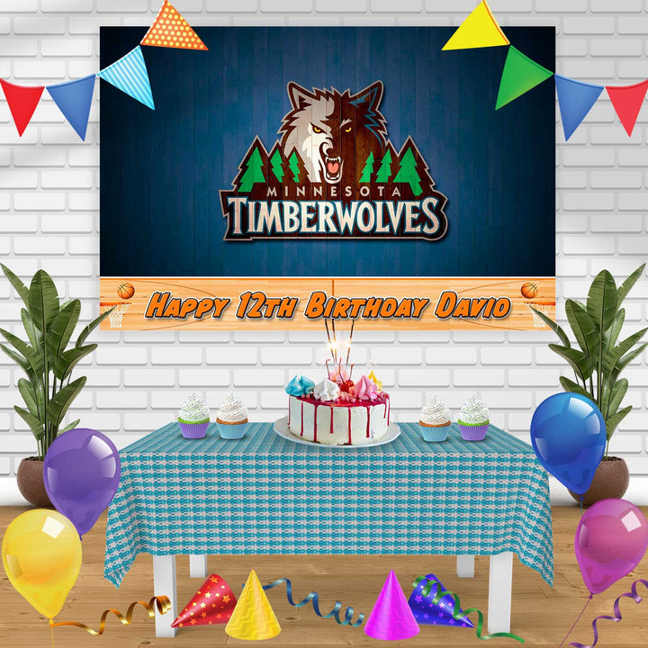 TIMBERWOLWES Birthday Banner Personalized Party Backdrop Decoration
