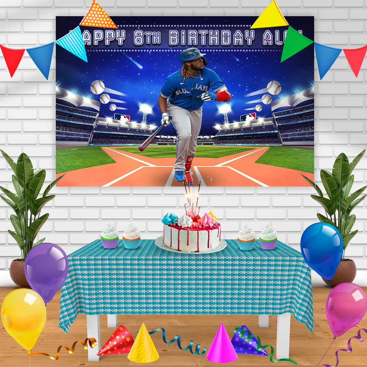 Toronto Blue Jays Vladimir Guerrero Jr Birthday Banner Personalized Party Backdrop Decoration