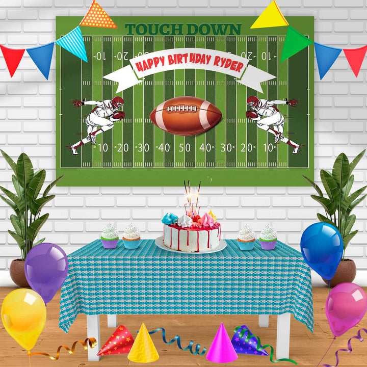 Touch Dow Nfl Footbal Birthday Banner Personalized Party Backdrop Decoration