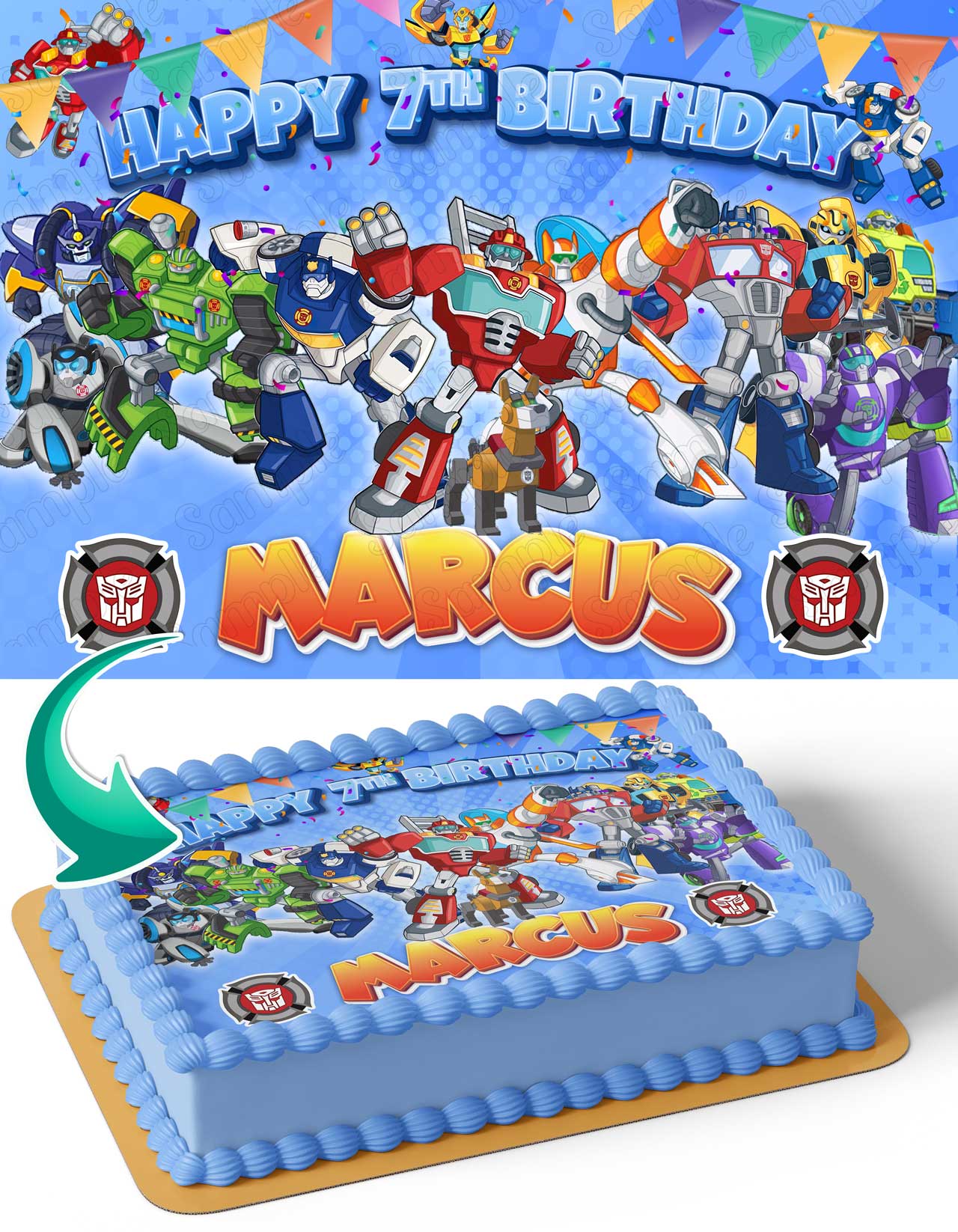 Adornos comestibles para tartas de Transformers Rescue Bots TR – Edible ...
